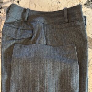 Ann Taylor Size 12 Margo Curvy Wool Gray dress slacks with blue pinstripes